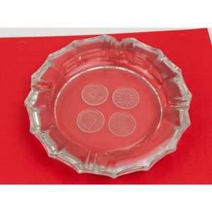 Vintage HEAVY Clear Fostoria Coin Glass 7.5" Elegant Cigarette & Cigar Ashtray
